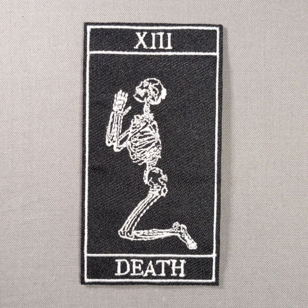 Death Tarot Card XIII Skeleton Iron On Patch | Gothic Tarot Patch